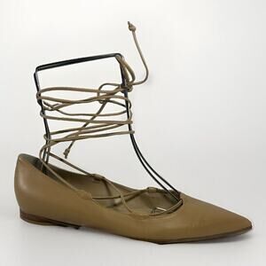 Michael Kors Collection Nude Laced Shoes Ballet Flats Women's 7.5 37.5 EU